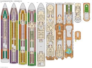 Carnival Inspiration decks, cabins, diagrams and pics. .